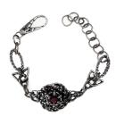 Keltisches Armband mit Blumenknoten und Hessonit Granat